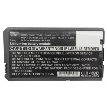   Dell 312-0292, 312-0326, 312-0334, 312-0335, 312-0347 Laptop akkumulátor - 4400mAh (14.8V Fekete) - Utángyártott
