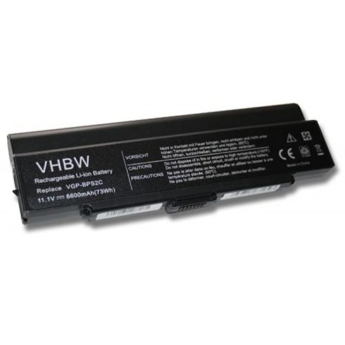 Sony Vaio VGN-S92S/S, VGN-S93PS/S Laptop akkumulátor - 6600mAh (11.1V Fekete) - Utángyártott