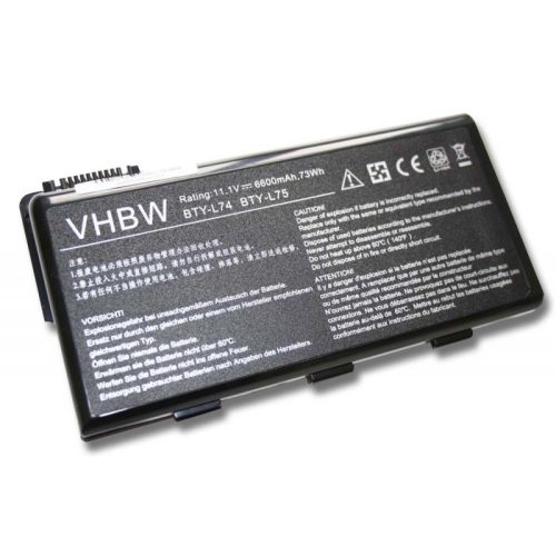 MSI BTY-L74, BTY-L75 Laptop akkumulátor - 6600mAh (11.1V Fekete) - Utángyártott