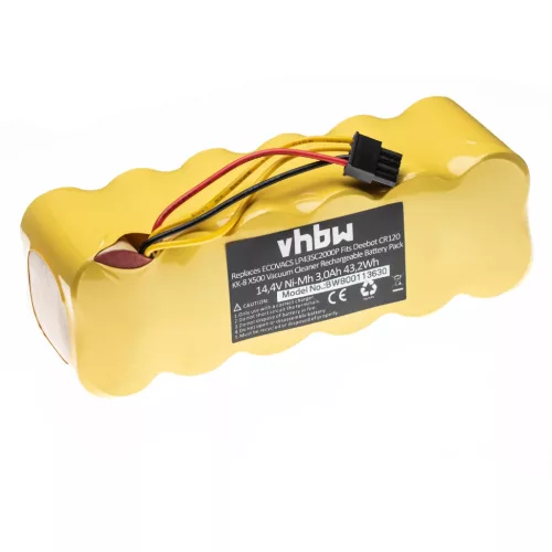 Ariete AT5186005100,LP43SC2000P NiMH Takarítógép akkumulátor (3000 mAh, 14.4 V, 43.2 Wh) - Utángyártott