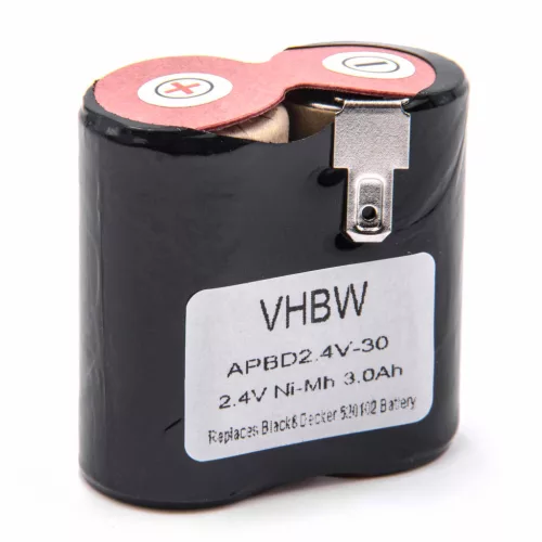 Black & Decker 520102 NiMH Takarítógép akkumulátor (3000 mAh, 2.4 V, 7.2 Wh) - Utángyártott