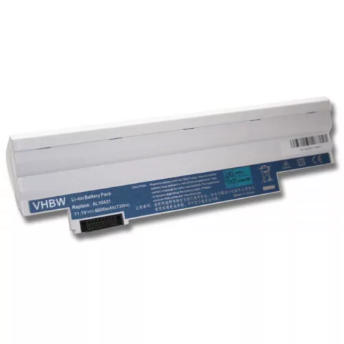 Acer Aspire One D260-2Bkk, D260-2Bp Laptop akkumulátor - 6600mAh (11.1V Fehér) - Utángyártott