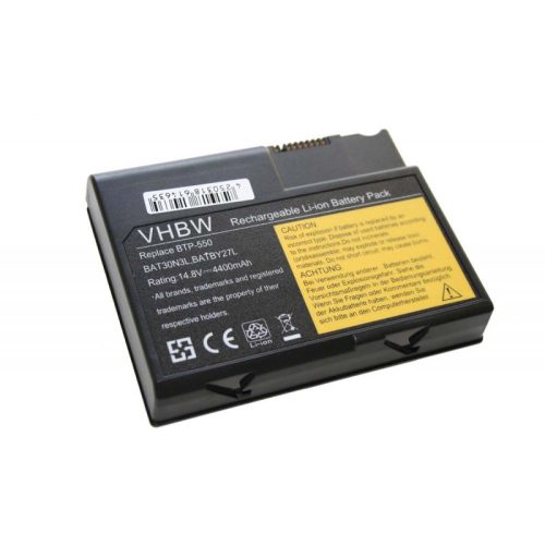 Acer BTP-550, BTP-550P Laptop akkumulátor - 4400mAh (14.8V Fekete) - Utángyártott