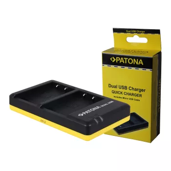   Olympus BLS-5 Dual akkumulátor töltő Micro-USB kábellel - Utángyártott