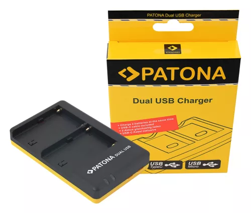 Sony NP-FM500H FM500H Dual akkumulátor töltő USB-C kábellel - Utángyártott