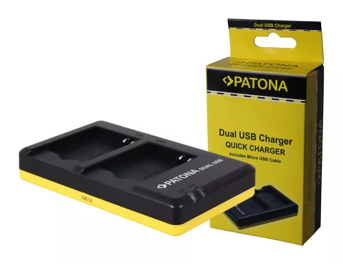 Panasonic DMW-BCM13, DMW-BCM13E Dual akkumulátor töltő Micro-USB kábellel - Utángyártott