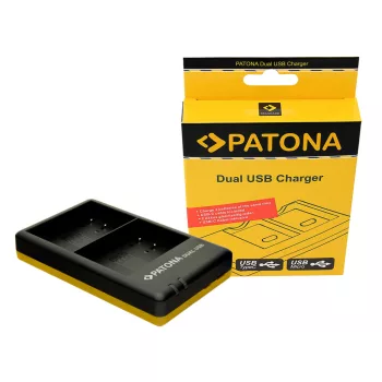   Panasonic DMW-BLF19, DMW-BLF19E Dual akkumulátor töltő Micro-USB kábellel - Utángyártott