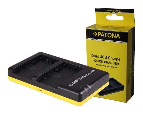 Sony NP-FP30, FP50, FP51 Dual akkumulátor töltő Micro-USB kábellel - Utángyártott