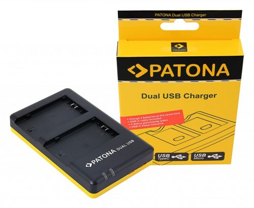 Sony NP-FZ100 Dual akkumulátor töltő USB-C kábellel - Utángyártott