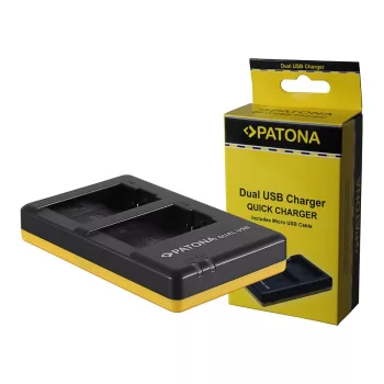   Leica BP-DC9, BP-DC9E Dual akkumulátor töltő Micro-USB kábellel - Utángyártott