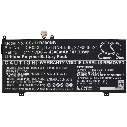 HP CP03XL Laptop akkumulátor - 4300mAh (11.1V) - Utángyártott