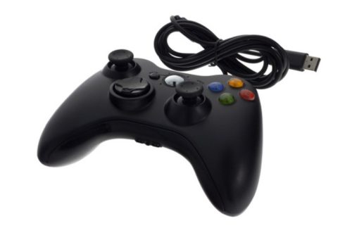 Xbox 360 / PC vezetékes kontroller - fekete - Utángyártott