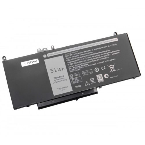 Dell Latitude E5450, E5550 Laptop akkumulátor - 6800mAh (7.4V Fekete) - Utángyártott