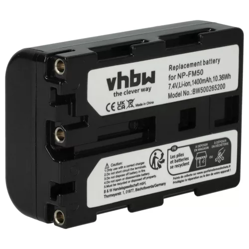 Sony NP-FM50 / NP-QM51 akkumulátor - 1400mAh (7.2V) - Utángyártott
