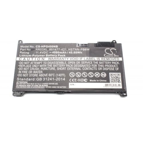 HP Probook 430 G4 / 440 G4 Laptop akkumulátor - 4000mAh (11.4V Fekete) - Utángyártott