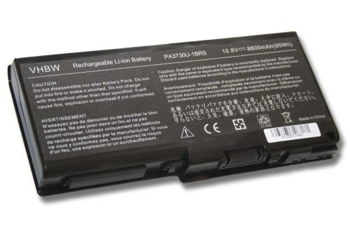 Toshiba PA3729U-1BAS, PA3729U-1BRS Laptop akkumulátor - 8800mAh (10.8V / 11.1V Fekete) - Utángyártott