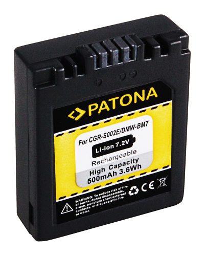 Panasonic DMW-BM7 / CGA-S002E akkumulátor - 500mAh (7.2V) - Utángyártott