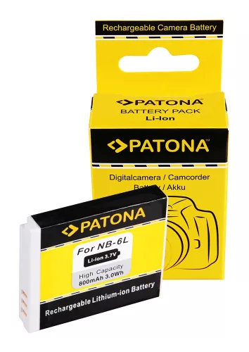 Canon NB-6L / NB-6LH akkumulátor - 800mAh (3.7V Fekete) - Utángyártott