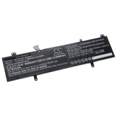 Asus B31Bi91, B31N1707 Laptop akkumulátor - 3500mAh (11.52V Fekete) - Utángyártott