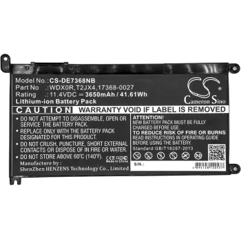   Dell WDX0R, WDXOR Laptop akkumulátor - 3650mAh (11.4V Fekete) - Utángyártott