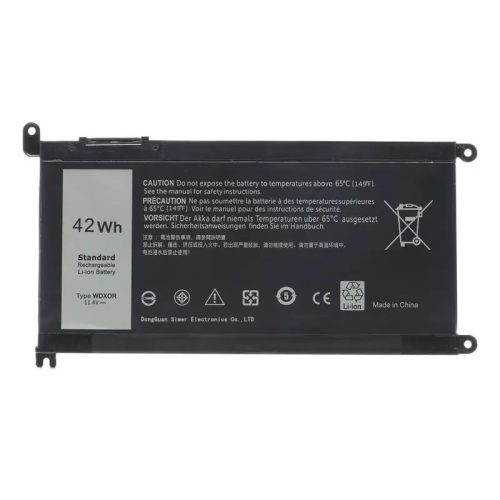 Dell WDX0R, WDXOR, 0WDX0R Laptop akkumulátor - 3680mAh (11.4V, 42Wh Fekete) - Utángyártott