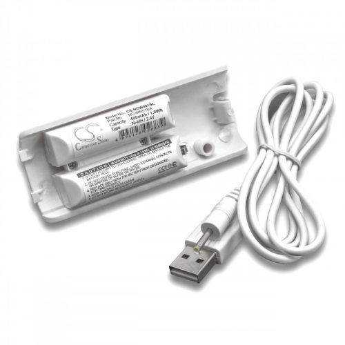 Nintendo Wii Remote kontroller akkumulátor + USB kábel - 400mAh fehér - Utángyártott