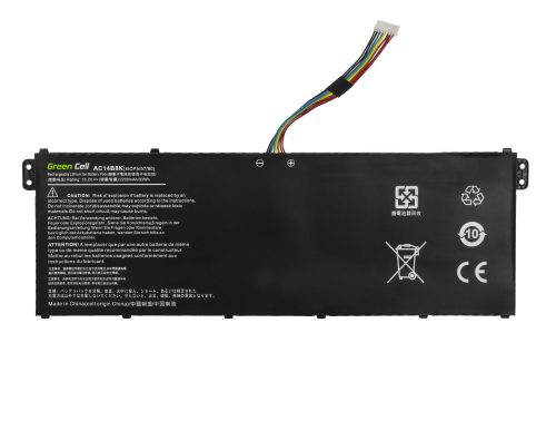 Acer AC14B3K, AC14B8K, AC14B7K Laptop akkumulátor - 2100mAh (15.2V Fekete) - Utángyártott