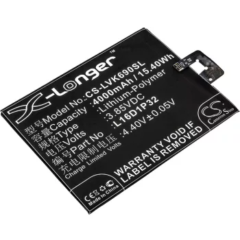   Lenovo Phab 2 készülékhez mobiltelefon akkumulátor (Li-Polymer, 4000mAh / 15.4Wh, 3.85V) - Utángyártott