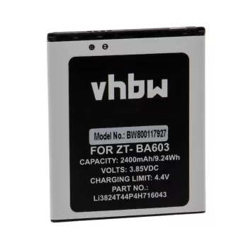   ZTE BA520, BA603 készülékekhez mobiltelefon akkumulátor (Li-Ion, 2400mAh / 9.24Wh, 3.85V) - Utángyártott
