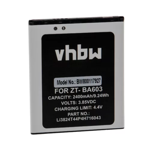 ZTE BA520, BA603 készülékekhez mobiltelefon akkumulátor (Li-Ion, 2400mAh / 9.24Wh, 3.85V) - Utángyártott