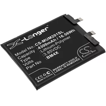   Xiaomi M2011K2C készülékhez mobiltelefon akkumulátor (Li-Polymer, 4300mAh / 16.56Wh, 3.85V) - Utángyártott