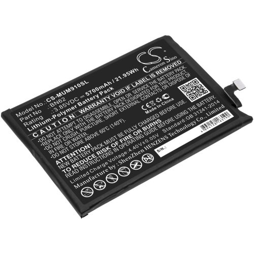 Poco M2010J19CI készülékhez mobiltelefon akkumulátor (Li-Polymer, 5700mAh / 21.95Wh, 3.85V) - Utángyártott