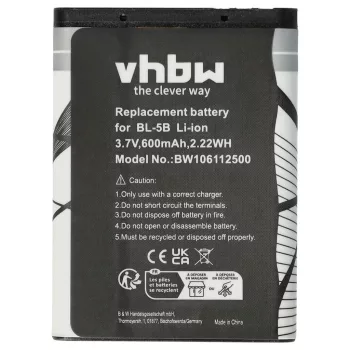   Nokia 3220, 3230 készülékekhez mobiltelefon akkumulátor (Li-Ion, 600mAh / 2.22Wh, 3.7V) - Utángyártott