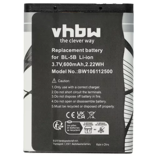 Nokia 3220, 3230 készülékekhez mobiltelefon akkumulátor (Li-Ion, 600mAh / 2.22Wh, 3.7V) - Utángyártott
