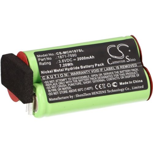 Moser ChromStyle 1871 készülékhez akkumulátor (NiMh, 2000mAh / 7.2Wh, 3.6V) - Utángyártott