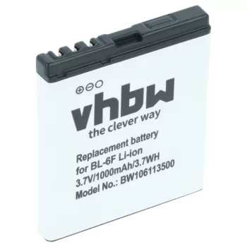   Nokia N78, N79 készülékekhez mobiltelefon akkumulátor (Li-Ion, 1000mAh / 3.7Wh, 3.7V) - Utángyártott