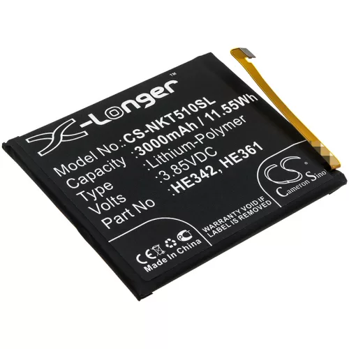 Nokia 5.1 Plus készülékhez mobiltelefon akkumulátor (Li-Polymer, 3000mAh / 11.55Wh, 3.85V) - Utángyártott