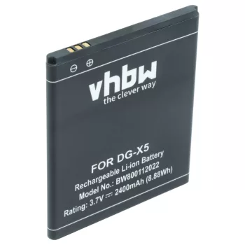   Doogee X-5 készülékhez mobiltelefon akkumulátor (Li-Ion, 2400mAh / 8.88Wh, 3.7V) - Utángyártott