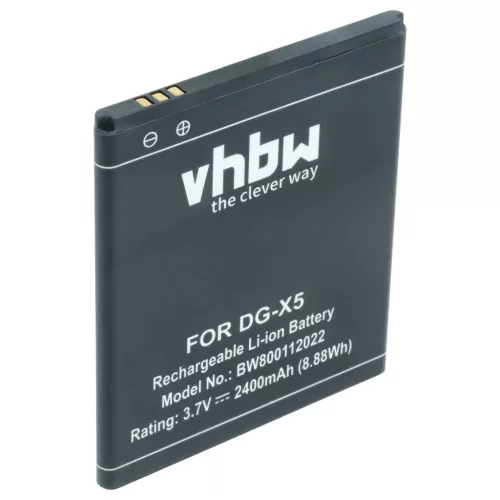Doogee X-5 készülékhez mobiltelefon akkumulátor (Li-Ion, 2400mAh / 8.88Wh, 3.7V) - Utángyártott