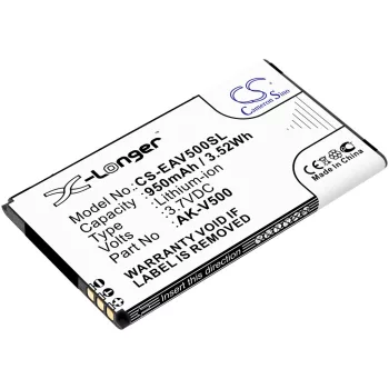   Emporia AK-V500 helyettesítő mobiltelefon akkumulátor (Li-Ion, 950mAh / 3.52Wh, 3.7V) - Utángyártott