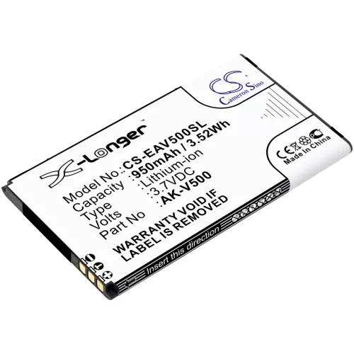 Emporia AK-V500 helyettesítő mobiltelefon akkumulátor (Li-Ion, 950mAh / 3.52Wh, 3.7V) - Utángyártott