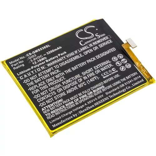 Gigaset GI03 helyettesítő mobiltelefon akkumulátor (Li-Polymer, 3200mAh / 12.16Wh, 3.8V) - Utángyártott
