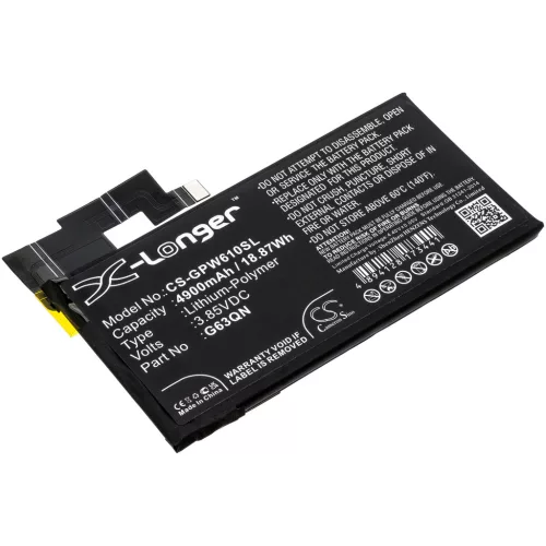 Google G63QN helyettesítő mobiltelefon akkumulátor (Li-Polymer, 4900mAh / 18.87Wh, 3.85V) - Utángyártott