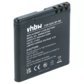   Nokia BP-5M helyettesítő mobiltelefon akkumulátor (Li-Ion, 900mAh / 3.33Wh, 3.7V) - Utángyártott