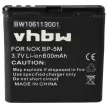 Nokia BP-5M helyettesítő mobiltelefon akkumulátor (Li-Ion, 600mAh / 2.22Wh, 3.7V) - Utángyártott