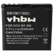 Nokia BP-5M helyettesítő mobiltelefon akkumulátor (Li-Ion, 600mAh / 2.22Wh, 3.7V) - Utángyártott