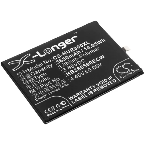 Huawei HB386590ECW helyettesítő mobiltelefon akkumulátor (Li-Polymer, 3650mAh / 14.05Wh, 3.85V) - Utángyártott