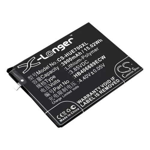Huawei HB406689ECW helyettesítő mobiltelefon akkumulátor (Li-Ion, 3900mAh / 15.02Wh, 3.85V) - Utángyártott