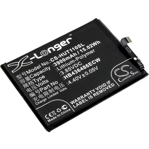 Huawei HB436486ECW helyettesítő mobiltelefon akkumulátor (Li-Polymer, 3900mAh / 15.02Wh, 3.85V) - Utángyártott
