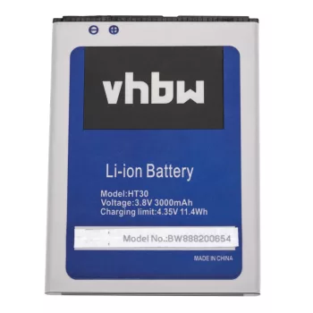   HomTom HT30 készülékhez mobiltelefon akkumulátor (Li-Ion, 3000mAh / 11.4Wh, 3.8V) - Utángyártott